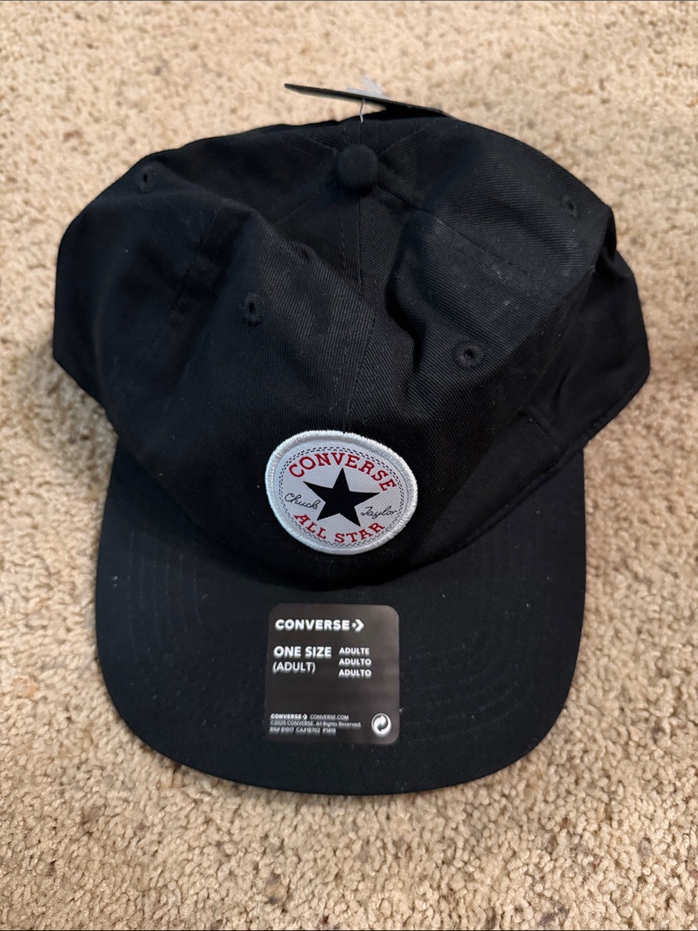 Converse Black Baseball Cap with White All Star Patch